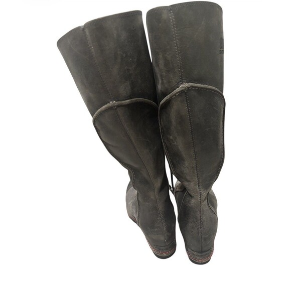 Sorel Cate the Great Boots Womens 9 Tall Riding Knee-High Lace Up Wedge Green - Picture 3 of 6